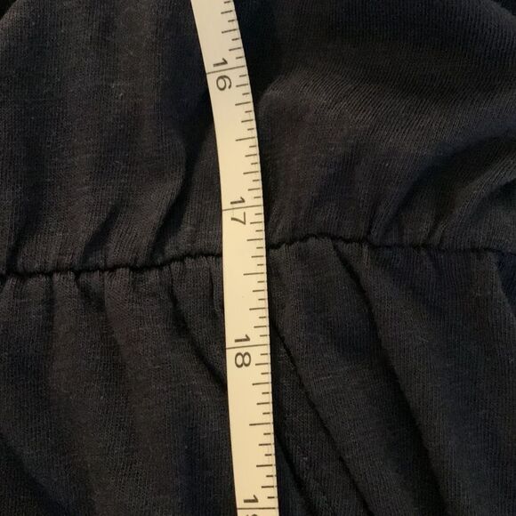 H&M navy blue casual dress summer sleeveless front pockets elastic waist MEDIUM - Picture 11 of 13